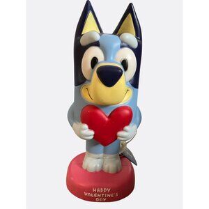 Bluey Happy Valentines Day Figurine Holding Red Heart 14" Tall Lighted